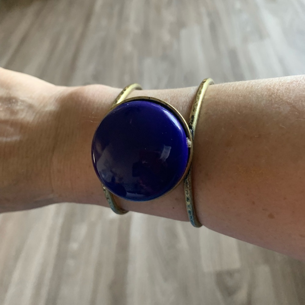 Blue stone cuff bracelet
